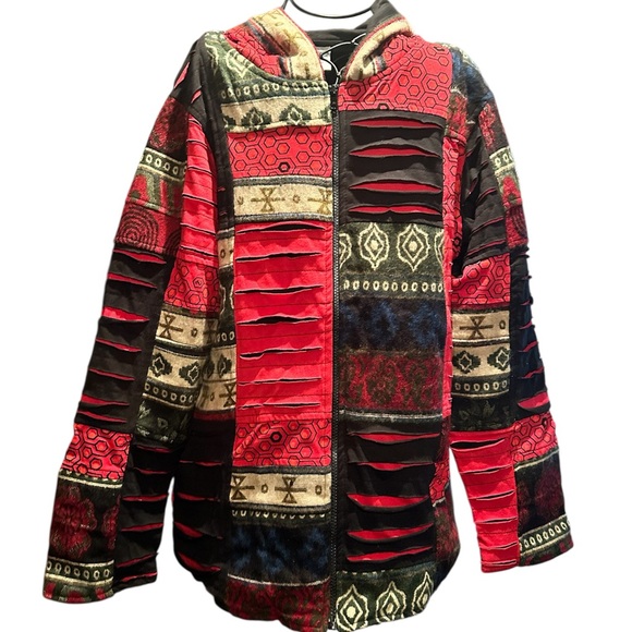 Colorful Patchwork Hoodie GREATER GOOD NETWORK - Picture 1 of 5